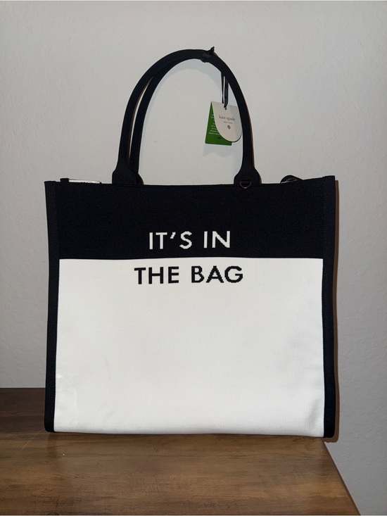 kate spade Handbags - kate spade Black & White Canvas Tote with Bold Text